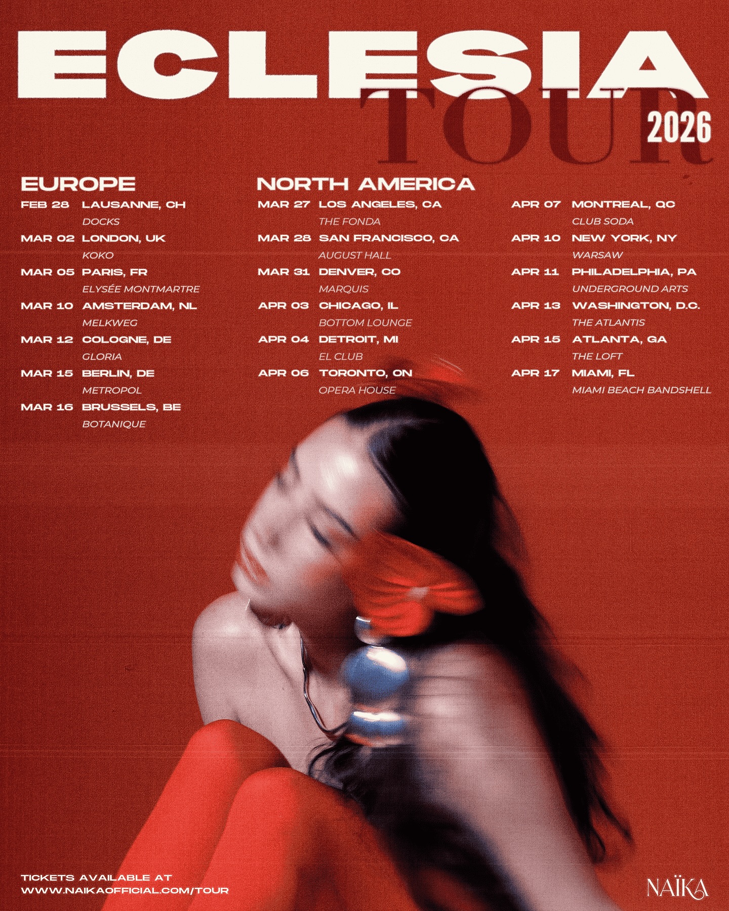 Naïka Eclesia Tour 2026 Tour Poster 2026